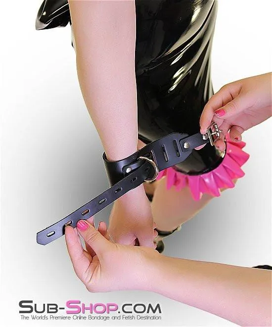 4784A      Deluxe Locking Rubber Bound Wrist Cuffs