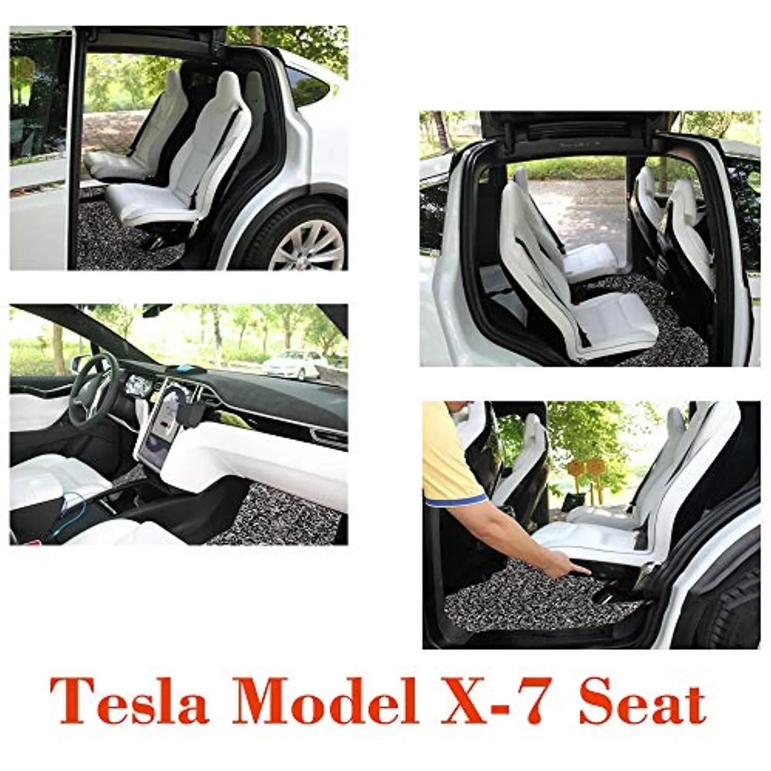 7 Seat Car Floor Mats Set for Tesla Model X All Weather, Gray