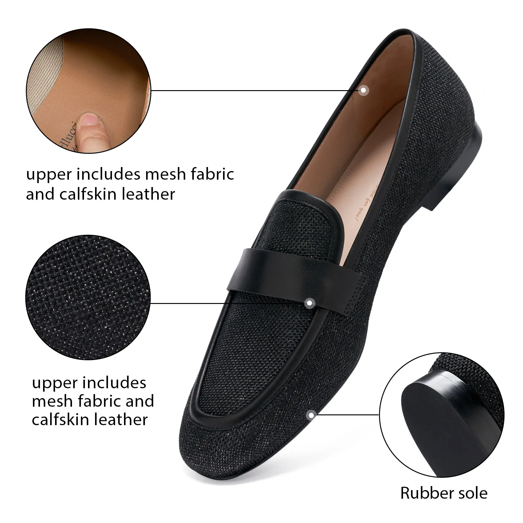 AiciBerllucci - Black -Tassel- Women's Loafer Shoes Casual Leather Flat Shoes for Women Ladies