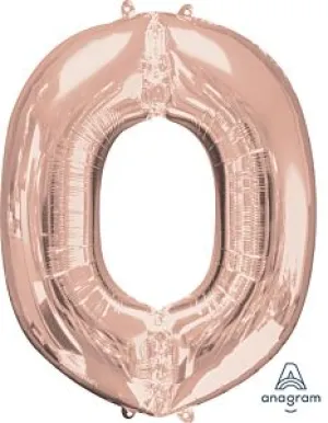 Anagram - 34" Letter 'O' Mylar Balloon - Rose Gold