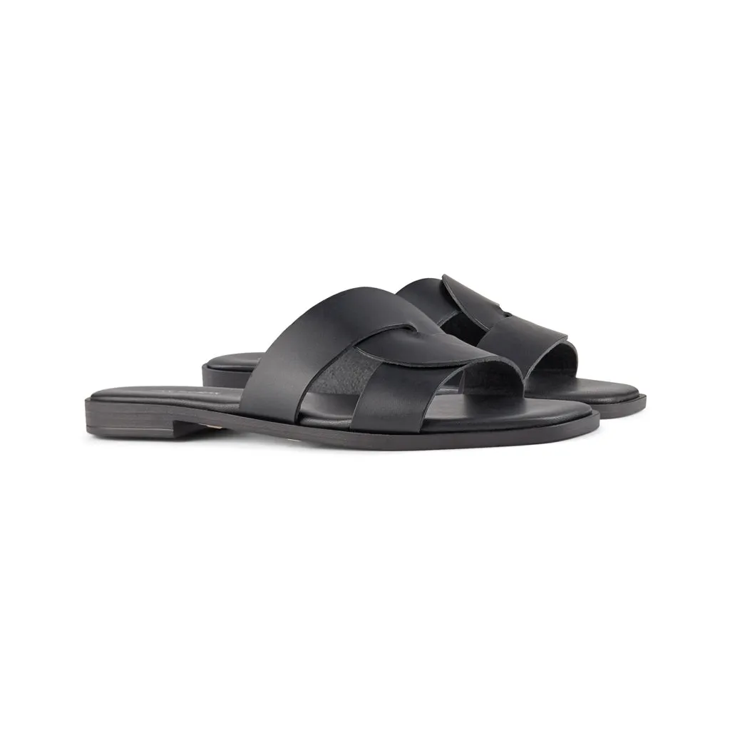 Bay sandal leather - BLACK