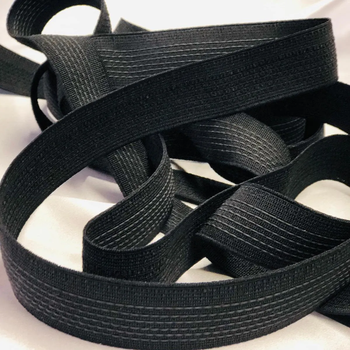 Black 1" Rubber Elastic