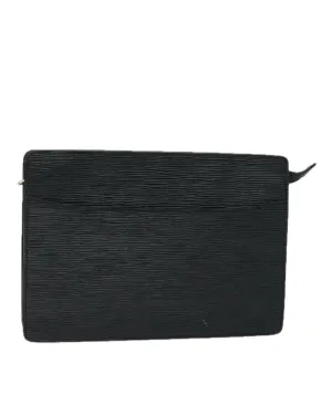 Black Epi Leather Clutch Bag for Men