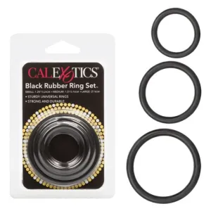 Black Rubber Cock Ring Set