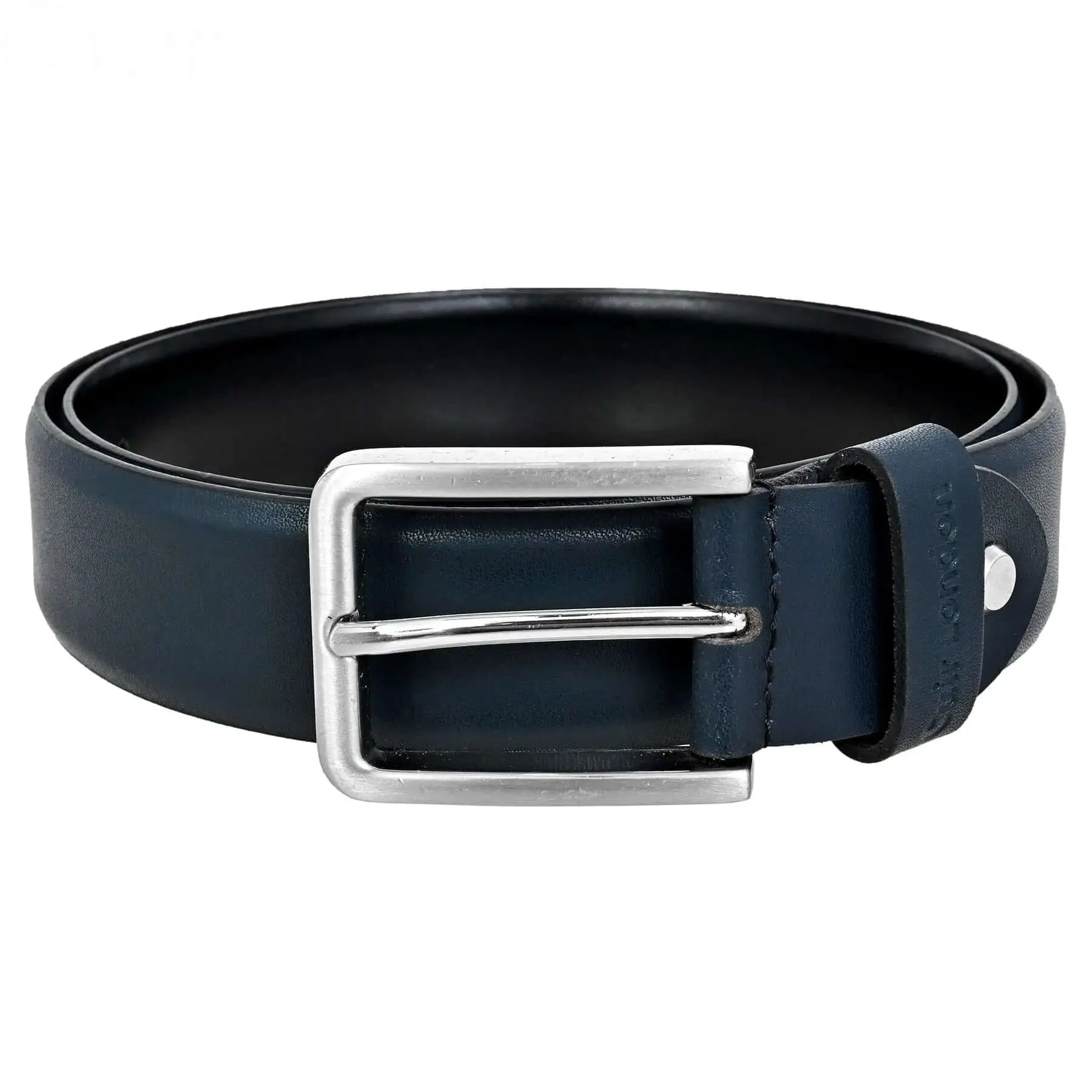 Blue Anti-Scratch Leather Belt for Men: Sizes from 30" to 46"