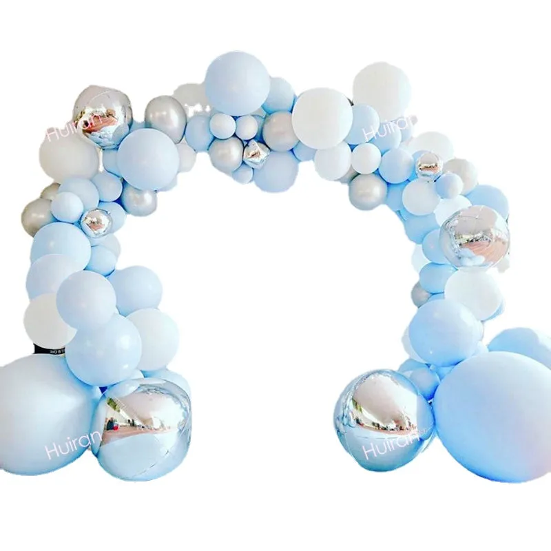 Blue Silver Macaron Birthday Balloon Garland Arch Kit Wedding Birthday Balloons Decoration Party Balloons For Kids Baby Shower