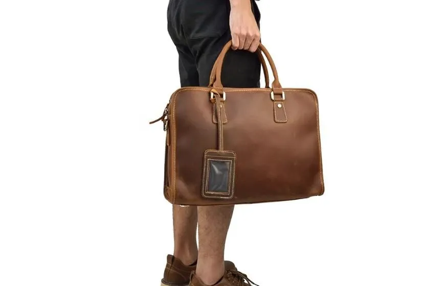 Brown Mens Leather Stylish Laptop Bags