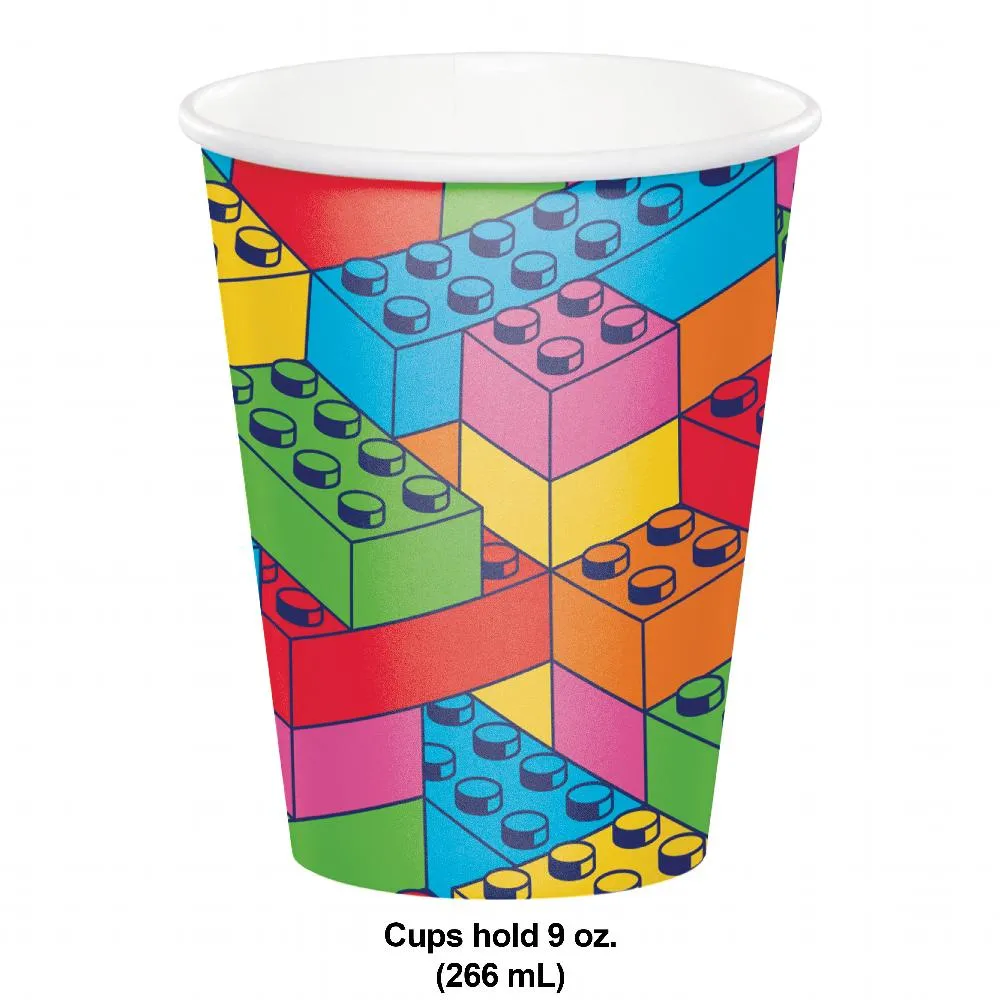 Bulk Block Bash Toy Blocks 9 Oz Paper Cups (Case of 96)