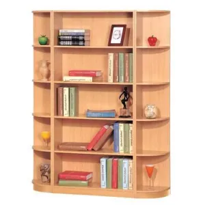 Capacious Corner Bookcase With 5 Open Shelves, Brown Finish