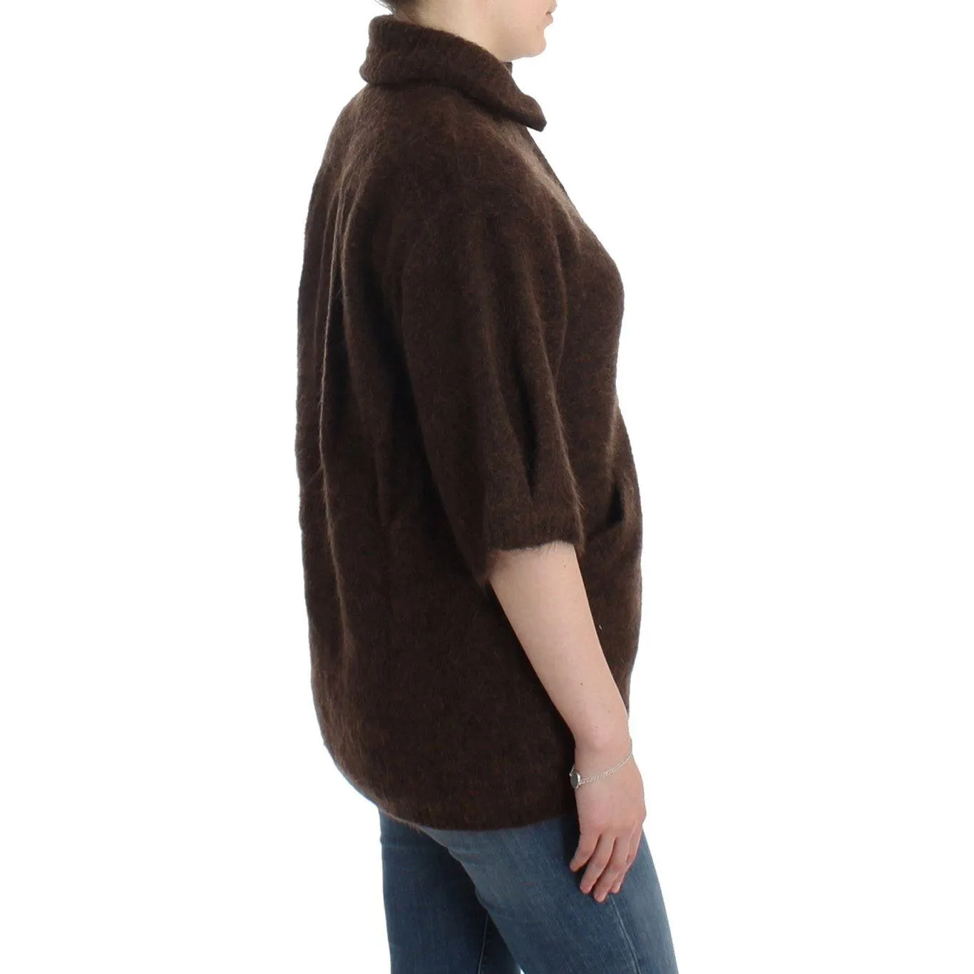 Cavalli Elegant Short Sleeved Brown Cardigan