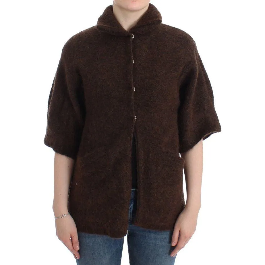 Cavalli Elegant Short Sleeved Brown Cardigan