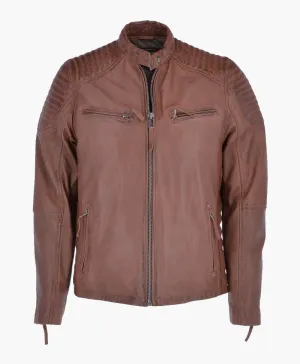 Classic Vintage Leather Biker Jacket for Men