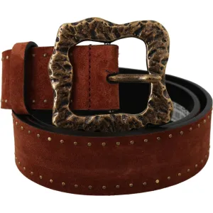 Dolce & Gabbana Elegant Suede Leather Belt with Gold Studs