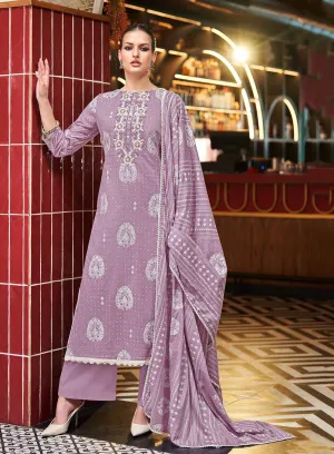 Embroidered Pure Lawn Cotton Unstitched Salwar Suit Material for Women