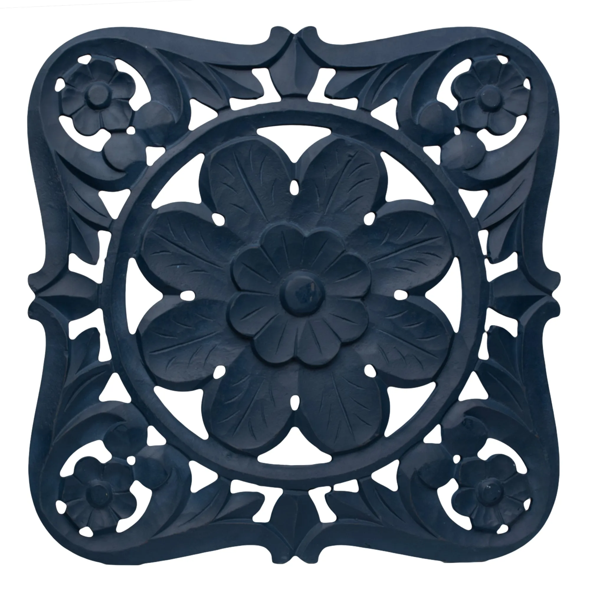 Floral Arabesque Wall Medallion - Blue