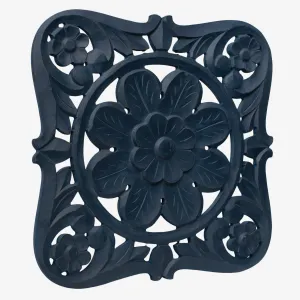 Floral Arabesque Wall Medallion - Blue