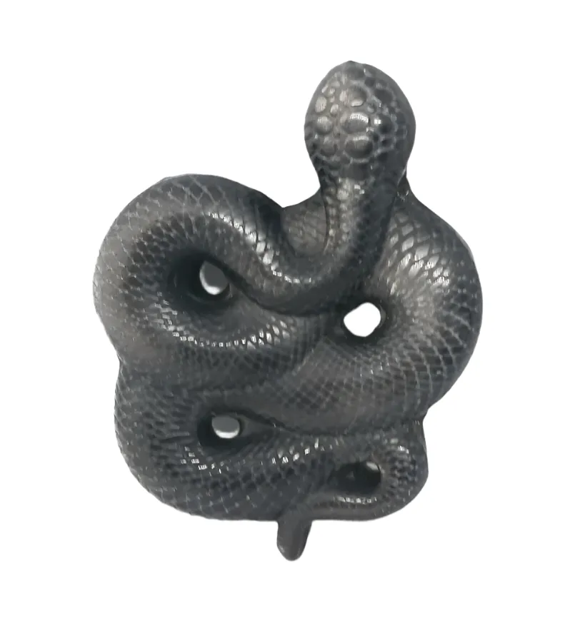 Golden Obsidian Snake Carving