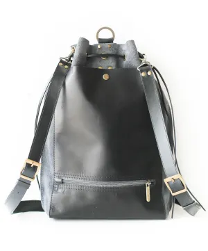 Gray Suede Leather Backpack Purse