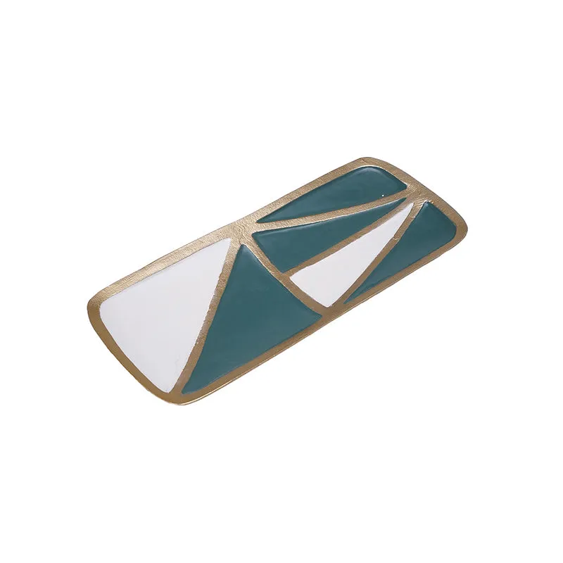Izen Geometric Platter - Green & Beige