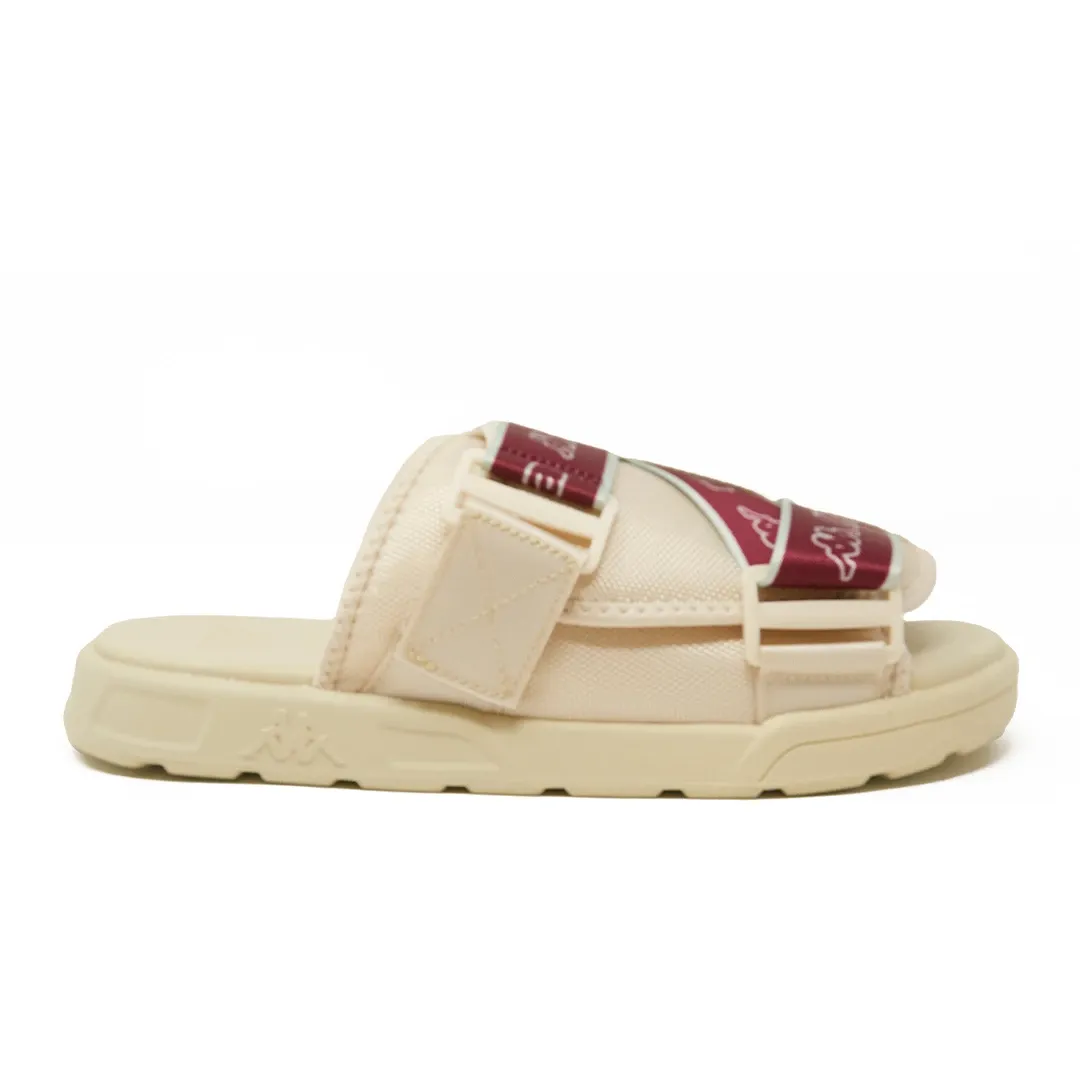 Kappa Logo Tape Kalpi Sandals - Beige / Wine Red