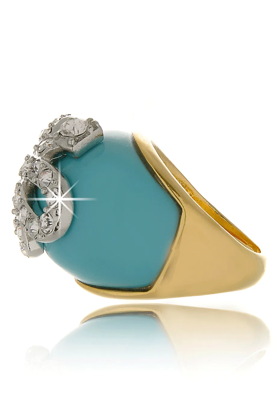 KENNETH JAY LANE TURQUOISE Crystal Snake Ring