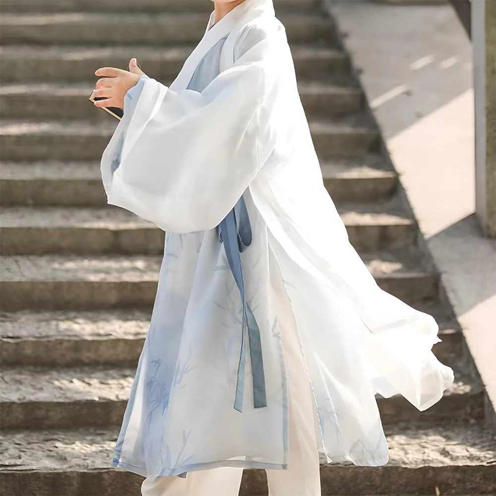 Kids' Blue Printed Ancient Hanfu