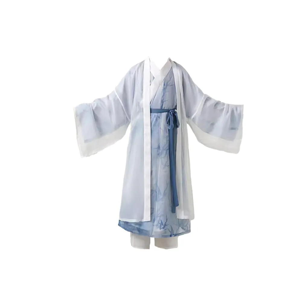 Kids' Blue Printed Ancient Hanfu