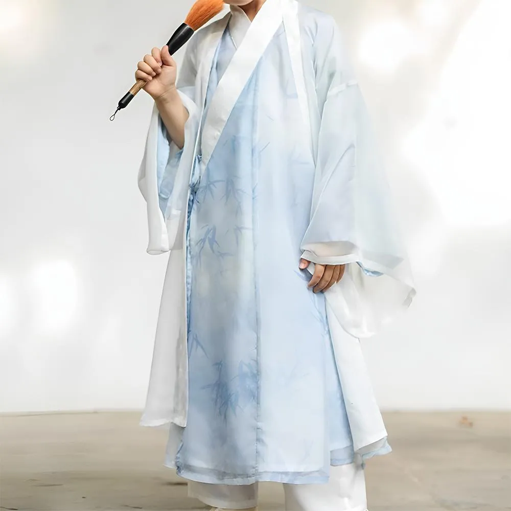 Kids' Blue Printed Ancient Hanfu