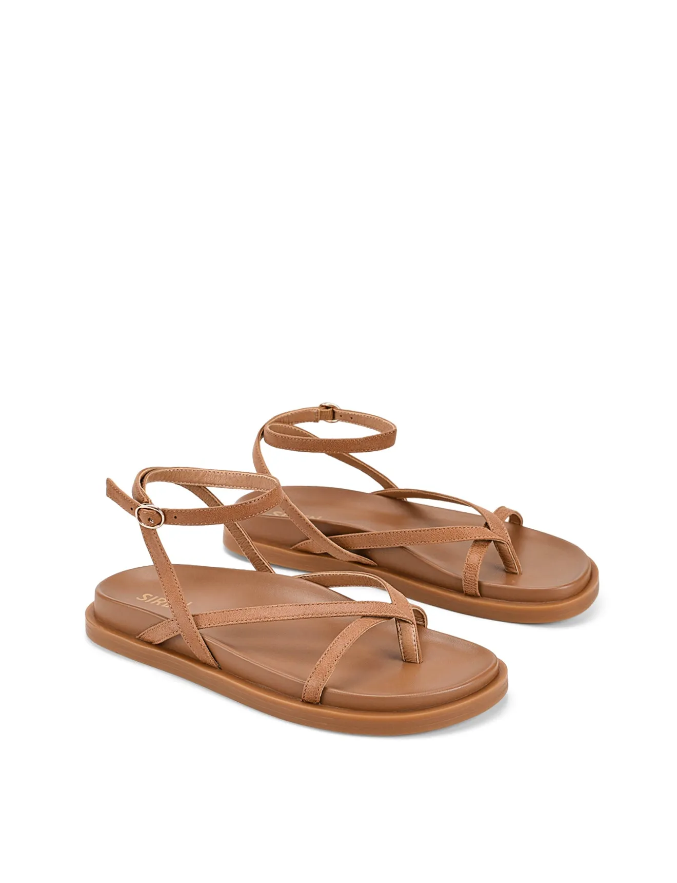 Lawrence Footbed Sandals - Tan Leather