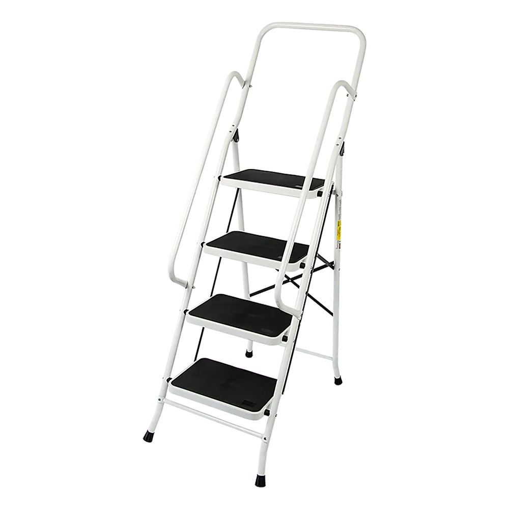 Lightweight Foldable Non-Slip 4 Step Ladder with Handrails