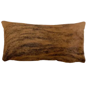 Lumbar Pillow - Brown and Black Brindle Cowhide - 24" x 12" (LPIL099)