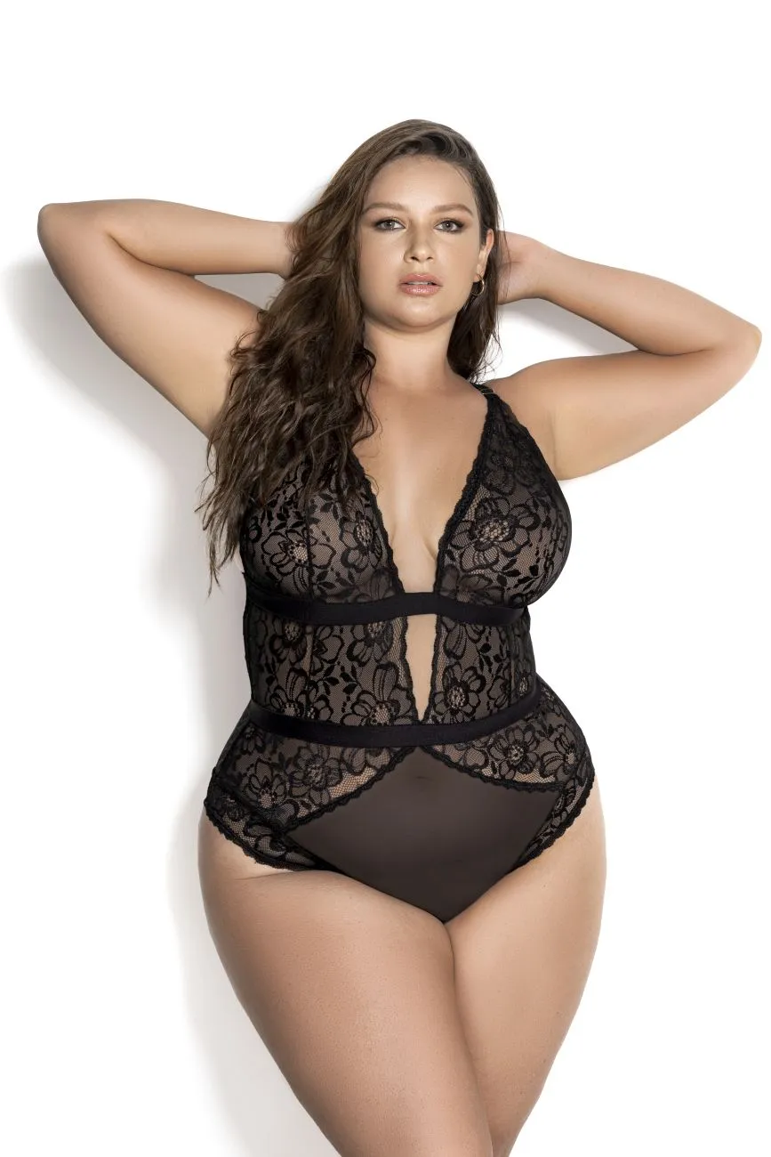 Mapale 8654X Curvy Size Bodysuit Color Black