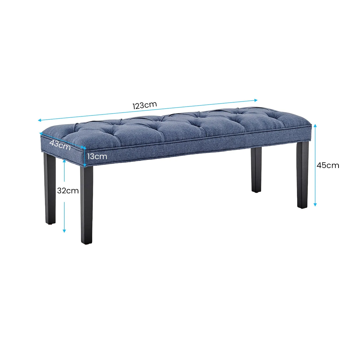 Mid-century Modern Button-tufted Linen Bench - Sarantino