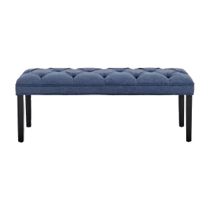 Mid-century Modern Button-tufted Linen Bench - Sarantino