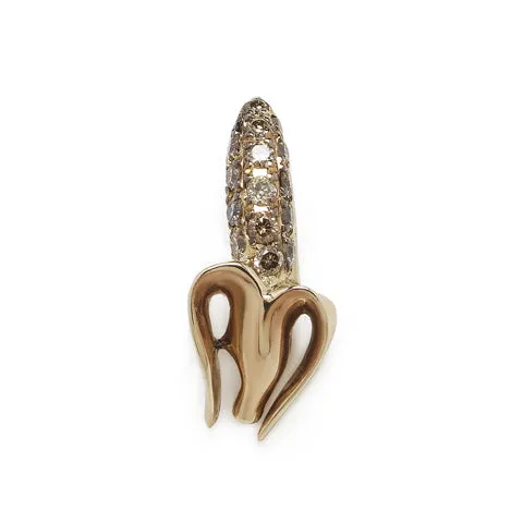 Mini Banana Stud Earring Diamond Single