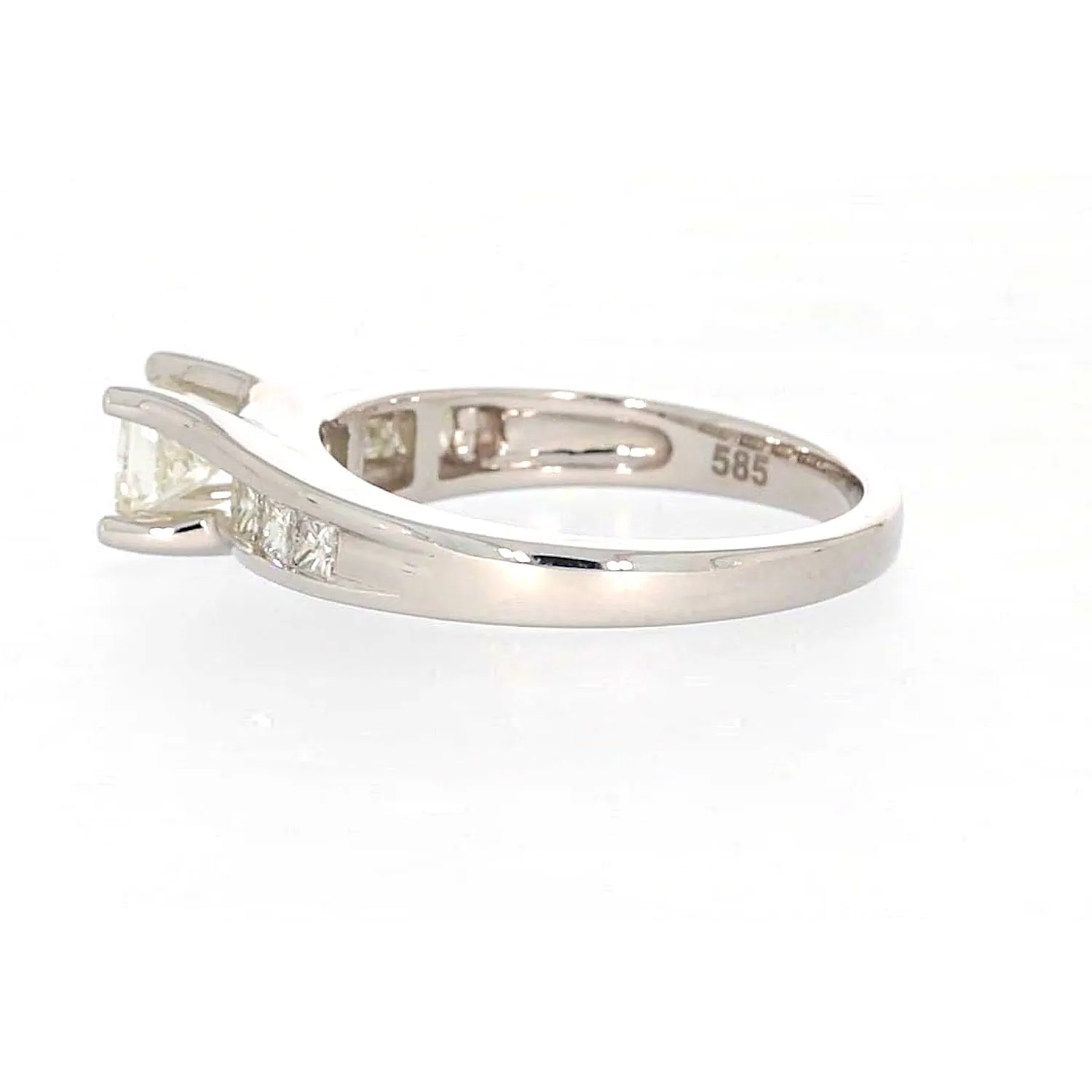 New York 14ct White Gold Princess Cut with 1 CARAT tw of Diamonds Ring