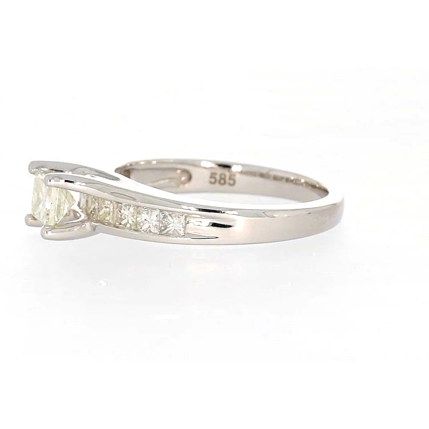 New York 14ct White Gold Princess Cut with 1 CARAT tw of Diamonds Ring