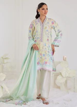 Paz Aqua Shirt And Dupatta