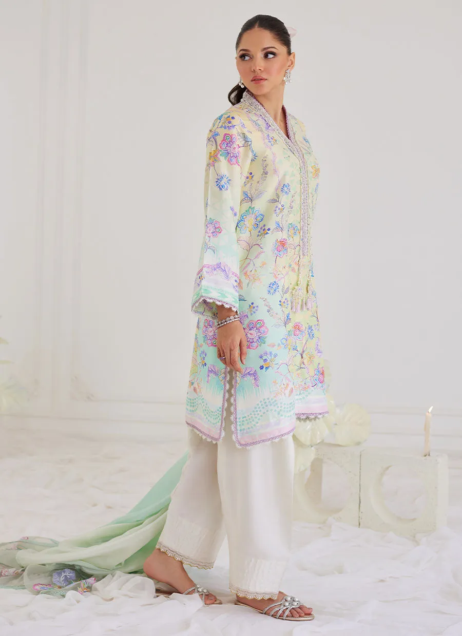 Paz Aqua Shirt And Dupatta