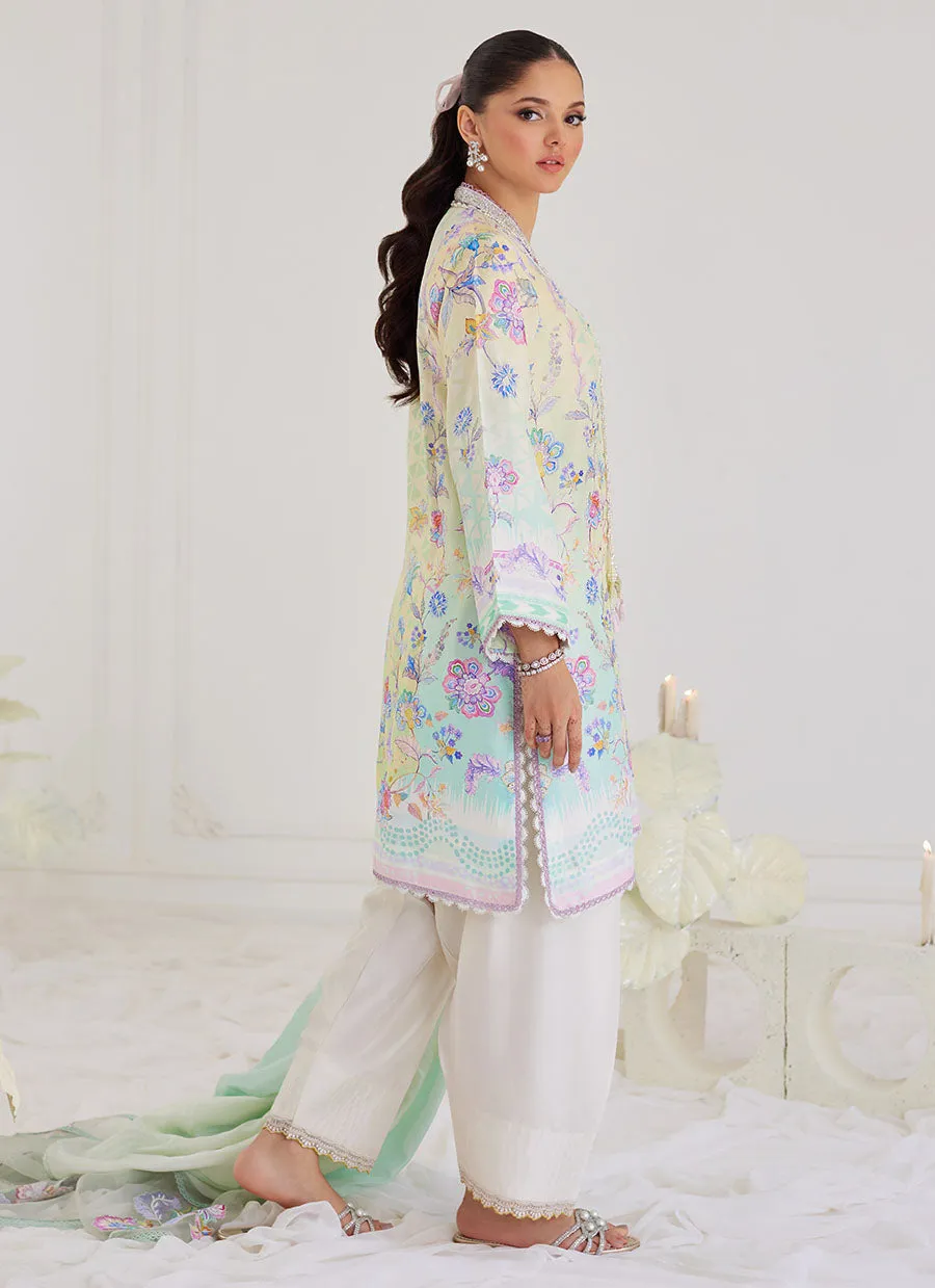 Paz Aqua Shirt And Dupatta