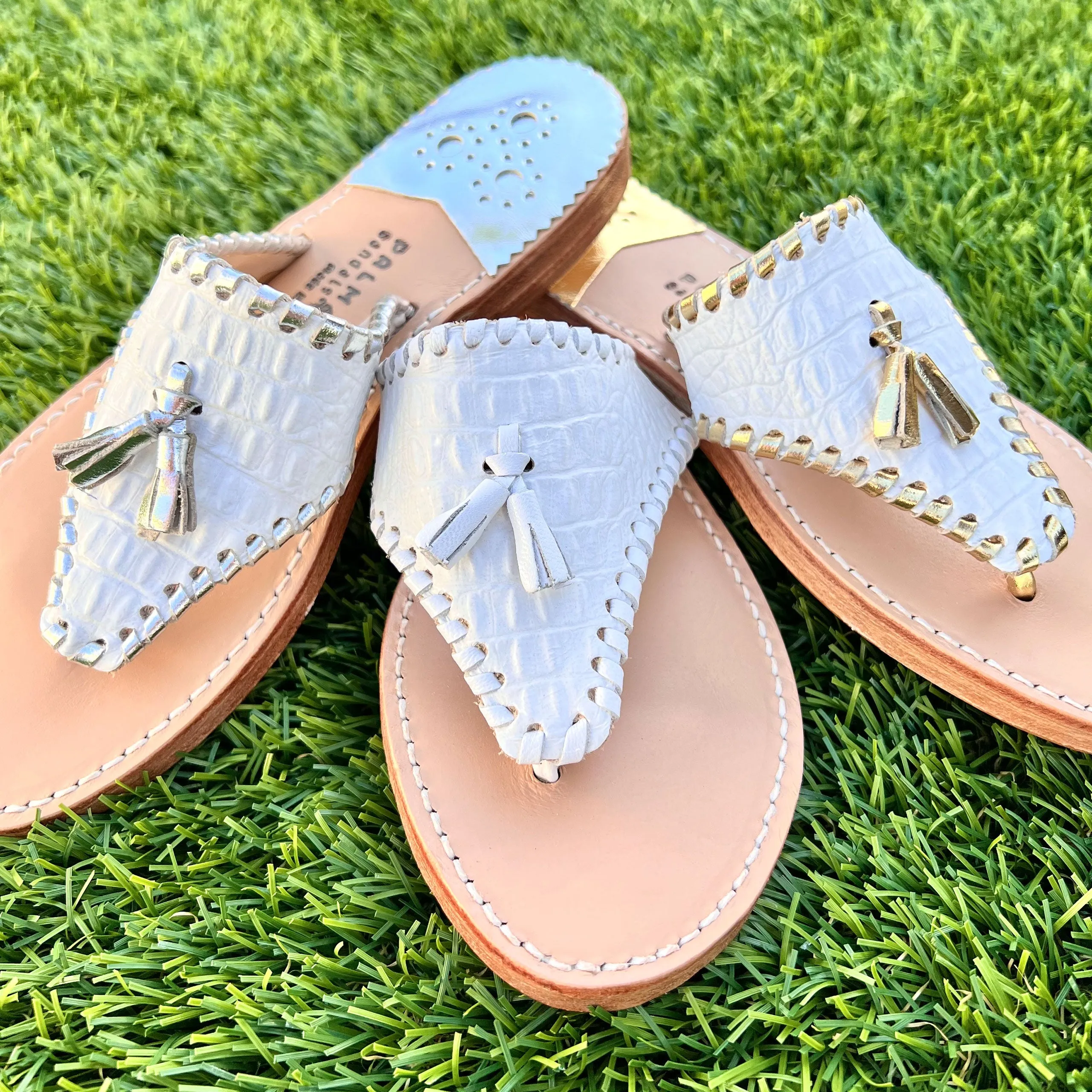PB Tassel White Croc / Silver