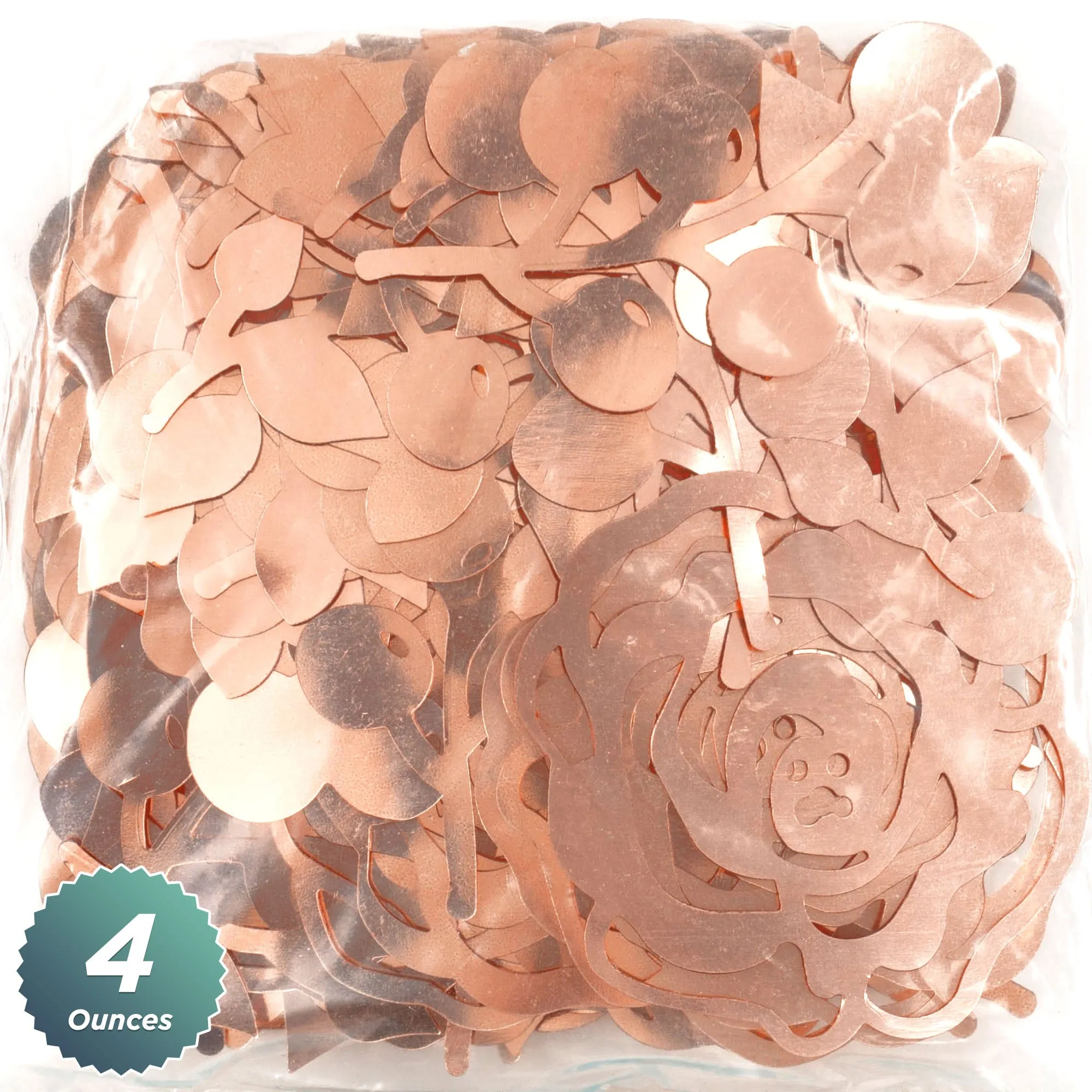 Rose Gold Foil Floral Cutouts Table Scatter Jumbo Confetti Decorations, 4 Ounces