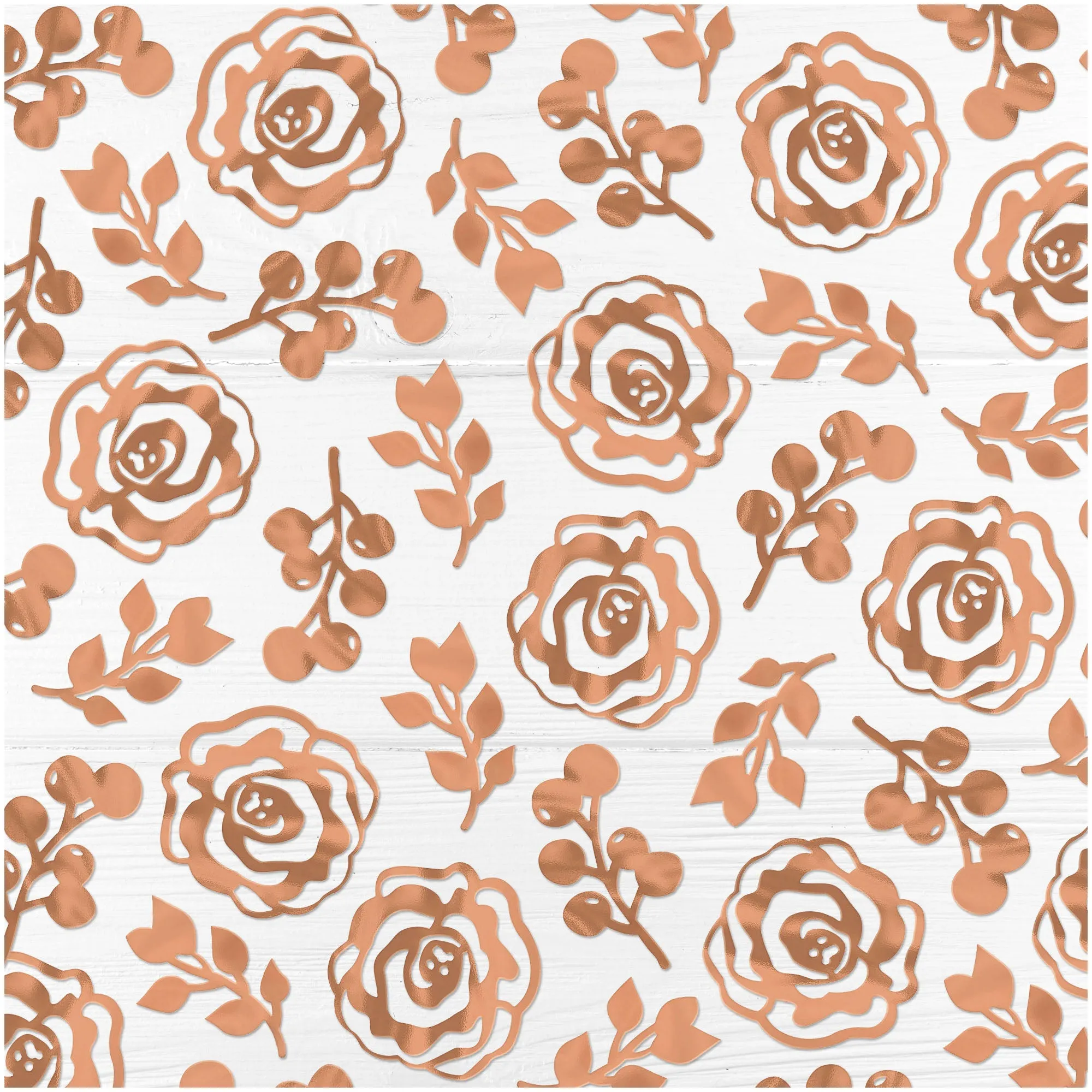 Rose Gold Foil Floral Cutouts Table Scatter Jumbo Confetti Decorations, 4 Ounces