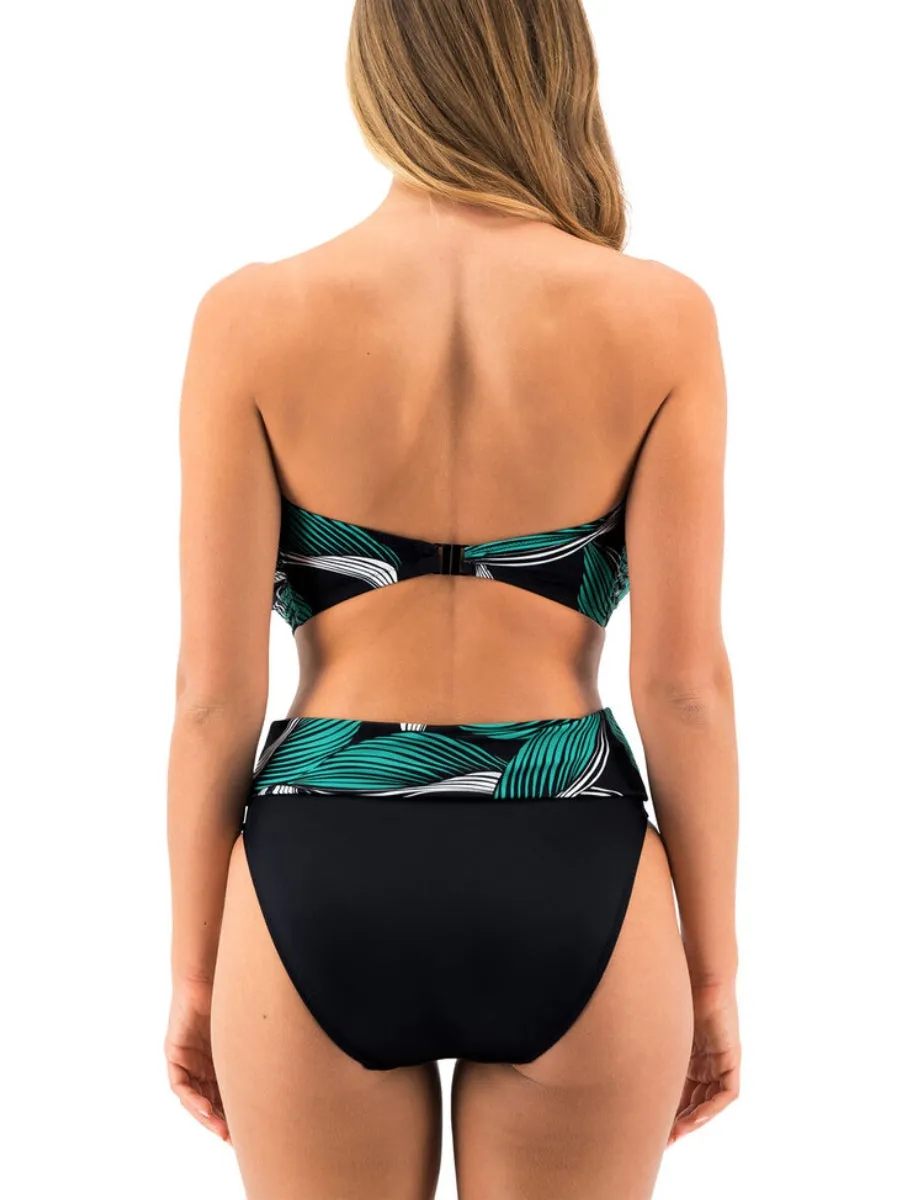 Saint Lucia Twist Bandeau Bikini Top - Black