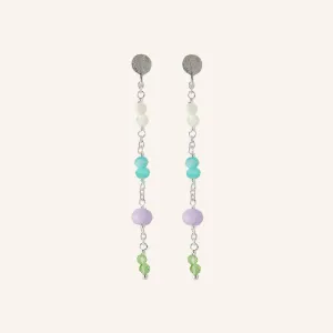 Sea Colour Earrings - Silver - Pernille Corydon