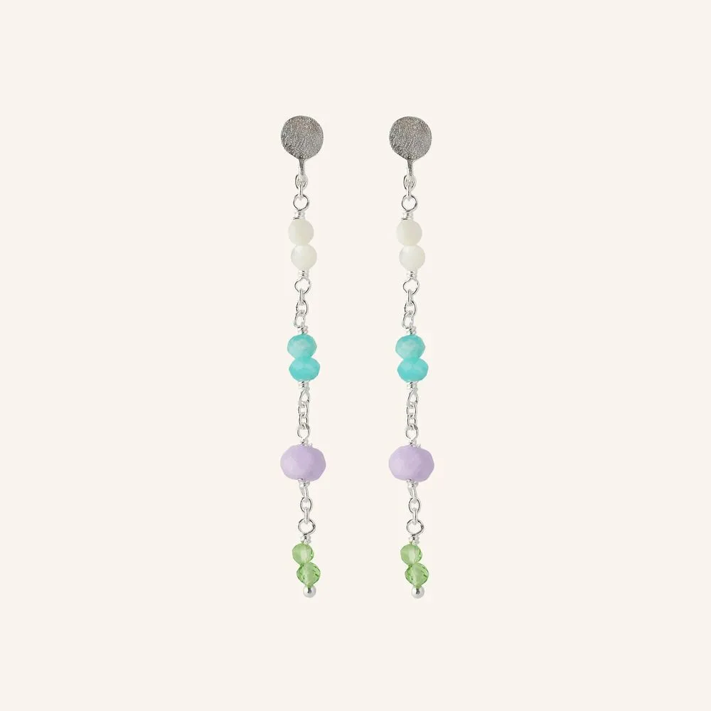 Sea Colour Earrings - Silver - Pernille Corydon