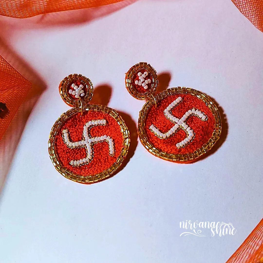 Shubh Swastik Handmade Earrings