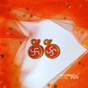 Shubh Swastik Handmade Earrings