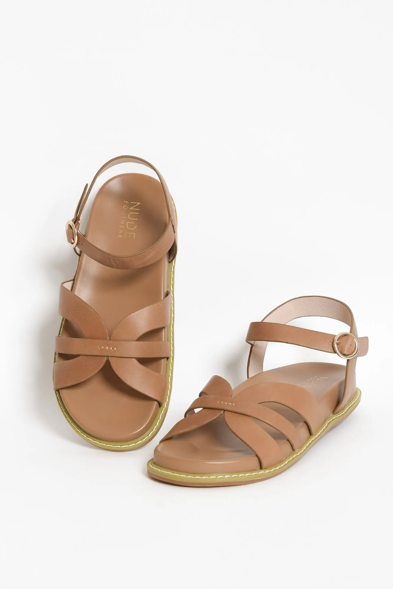 Talia Tan Leather Platform Sandal