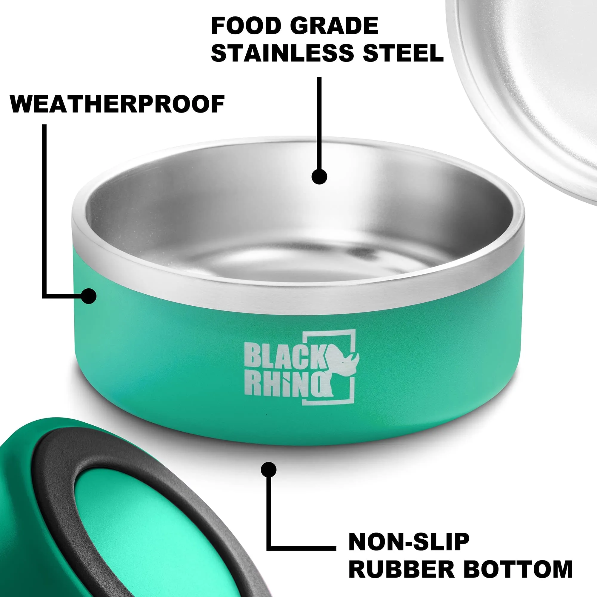 The Dura-Bowl Double Insulated Stainless Steel Food & Water Dog Bowls for Small, Medium, Large Dogs | Non Slip